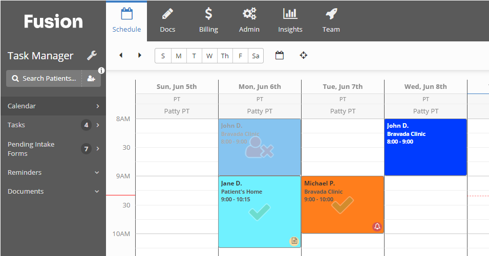 screenshot of Ensora Rehab Therapy Suite